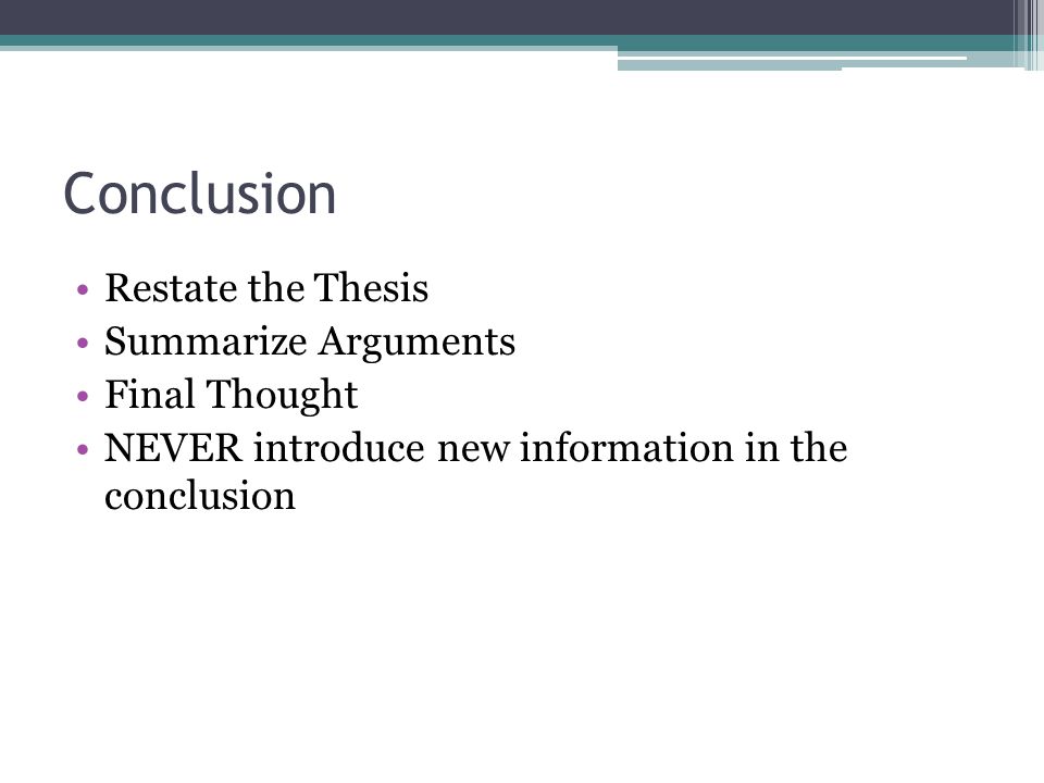 How to easily restate a thesis